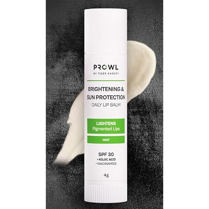 PROWL BY TIGER SHROFF LIPBALM FOR MEN BRIGHTENING DARK LIPS WITH KOJIC ACID & NIACINAMIDE | SPF 30 PA+++ DAILY LIP BALM FOR LIGHTENING PIGMENTED DRY LIPS | PIGMENTATION REMOVAL CARE | CHOCO MINT, 4G - Image 1